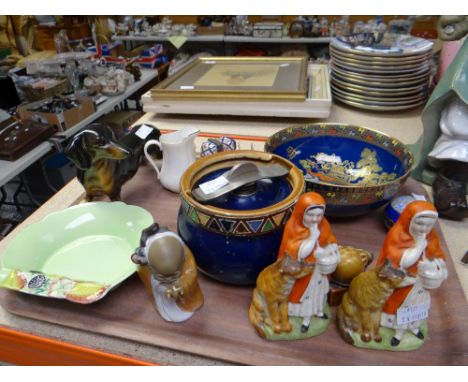 Carltonware bowl and small dish, Doulton Lambeth tobacco pot, Cooper Craft dachshund ETC Condition reports provided on reques