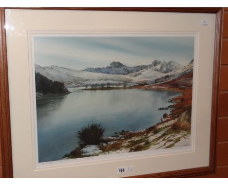 ROB PIERCY limited edition (364/500) coloured print - Snowdonia, entitled 'Yr Wyddfa o Llynnau Mymbyr', 42 x 56cms Condition 