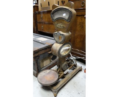 A vintage set of wholesaler's grocery scales by Automatic Scale Company Ltd Condition reports provided on request by email fo