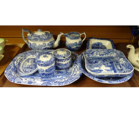 A small collection of Copeland Spode Italian blue and white and Abbey blue and white Condition reports provided on request by