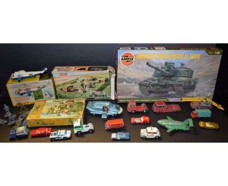 Die Cast Vehicles - Dinky toys, 724 Sea King helicopter, no rotors, boxed; others, Matchbox Lesney, Corgi Toys, etc, playworn