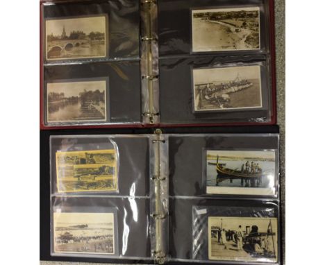 Postcards - including military, Skegness, Alton Towers, Isle of Man, Blackpool, humorous, portrait, topographical, etc, in tw