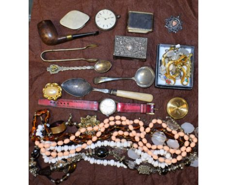 Silver, Jewellery and Watches - silver matchbox sleeve, Birmingham 1901; silver fob, Birmingham 1903; vesta; pocket watch; pi