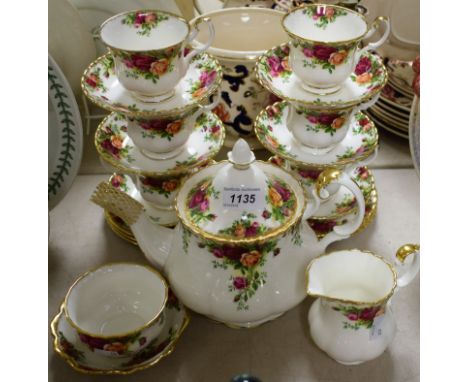 Ceramics - a Royal Albert Old Country Roses six setting tea service