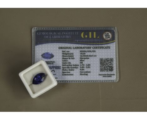 Natural Blue Sapphire (Marquise Cut) 10.20ct 16.50mm