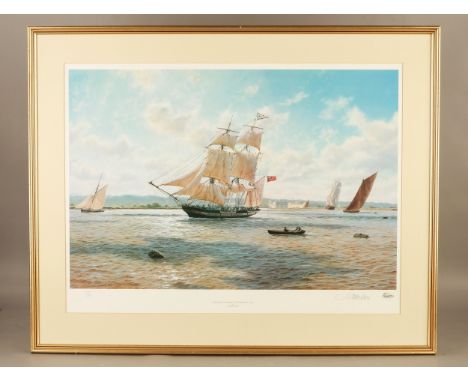 The Whaler 'Phoenix' off Greenwich - 1820 by J. Steven Dews. Print Framed and Glazed. 76x96cm #48