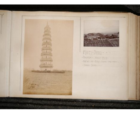 (China, Xi River, Wuzhou, Guangxi, Guangdong, Pearl River.) Photograph Album WEST RIVER TRIPS. China, Leonard Philpott 1902 –