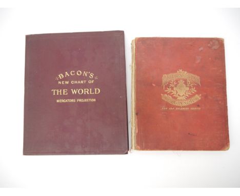 G.W. Bacon: 'Bacons New Chart of the World on Mercator's Projection', Manchester, Royal London Building, c.1906, large colour