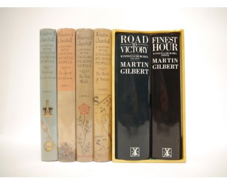Winston S. Churchill: 'A History of the English Speaking Peoples', London, Cassell, 1956-1958, 1st edition, 4 volumes, unifor