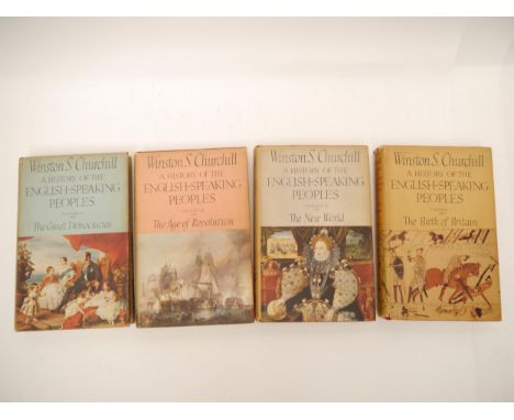 Winston S. Churchill: 'A History of the English-Speaking Peoples', London, Cassell, 1956-1958, 1st edition, 4 volumes, unifor
