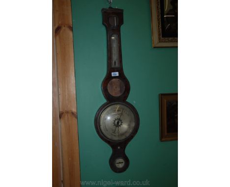 A Banjo Barometer/Thermometer by I. Cappello, Newport, a/f