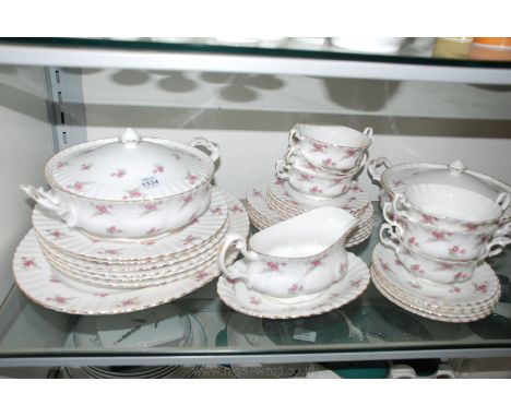 A Richmond bone china Dinner service 'Rose Time' including five tea plates, six soup bowls and five saucers, six dinner plate