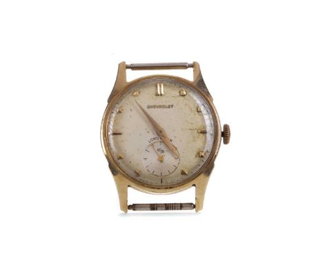 GENTLEMAN'S CHEVROLET LORD ELGIN FOURTEEN CARAT GOLD MANUAL WIND WRIST WATCH,the round cream dial with applied dot and baton 
