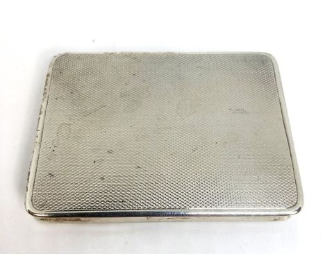 A silver card calling card case, hallmarked Birmingham, 1926, engine turned and gilt lined, 8cm wide; together with a similar