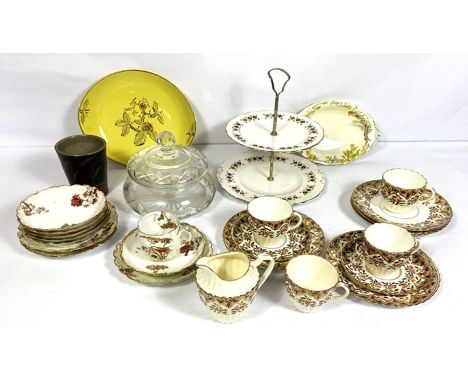 Assorted tea sets, including a gilt and blush ground part service decorated with flowers, a German part service and others (a