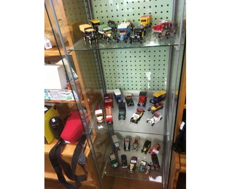 3 SHELVES OF PLAY WORN DINKY &amp; CORGI TOY CARS