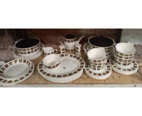 SHELF WITH QTY OF MYOTTS IRONSTONE TABLEWARE