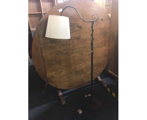 ADJUSTABLE MODERN STANDARD LAMP &amp; SHADE WITH WOODEN BASE
