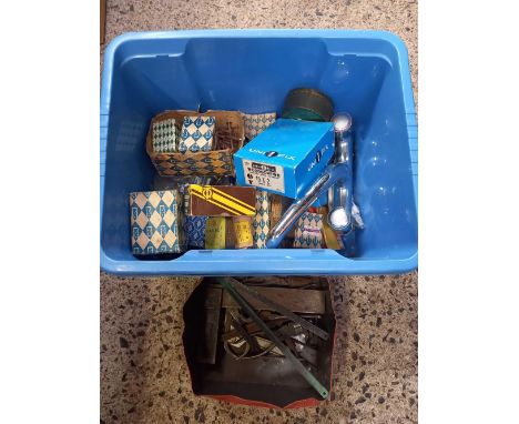 CARTON WITH MISC TOOLS, VARIOUS SCREWS &amp; NAILS &amp; OTHER FIXINGS INCL; A TAP MIXER