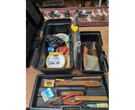 2 SMALL PLASTIC TOOL BOXES WITH CONTENTS