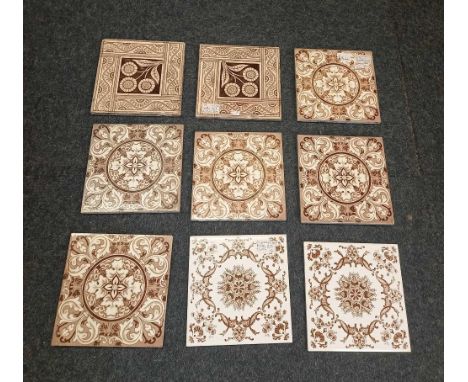 9 VINTAGE CERAMIC TILES