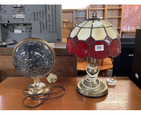 TIFFANY STYLE TABLE LAMP &amp; GLOBE STYLE TABLE LAMP WITH COLOUR CHANGE EFFECT