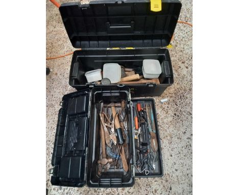 2 PLASTIC TOOL BOXES WITH CONTENTS