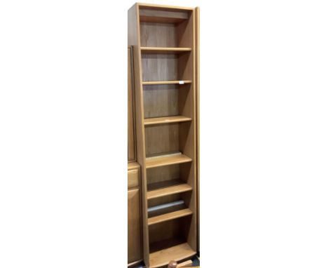 ERCOL WINDSOR NARROW OFFICE SHELVING WITH 6 ADJUSTABLE SHELVES, SUPERB CONDITION