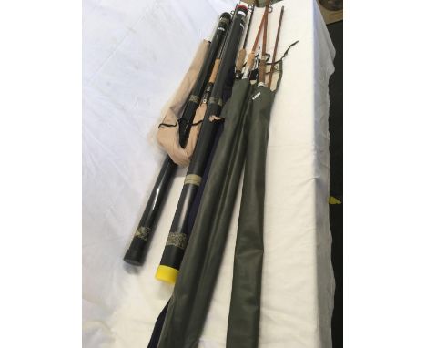 Two Hardy fishing rods to include a Hardy Fibalite Spinning 8.5ft and a  Hardy Graphite 9ft 3.