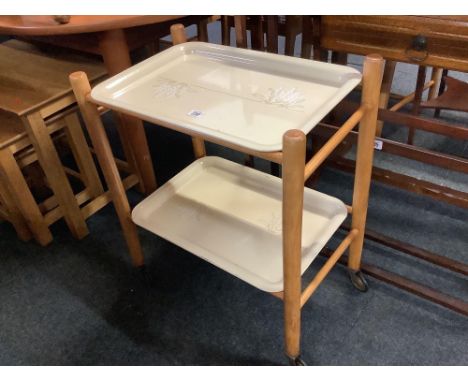 VINTAGE 2 TIER TROLLEY BY BRABANTIA WITH 2 DETACHABLE METAL TRAYS