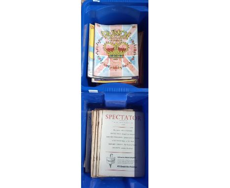 2 CARTONS OF VINTAGE PUNCH &amp; SPECTATOR MAGAZINES