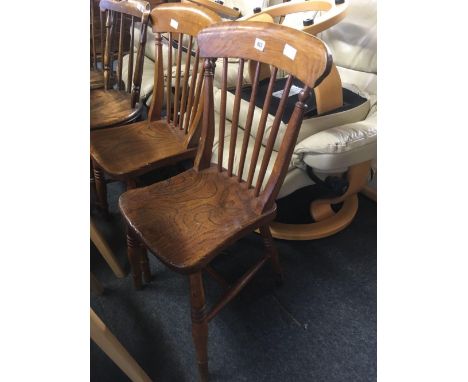 PAIR OF MATCHING OAK STICK BACK CHAIRS