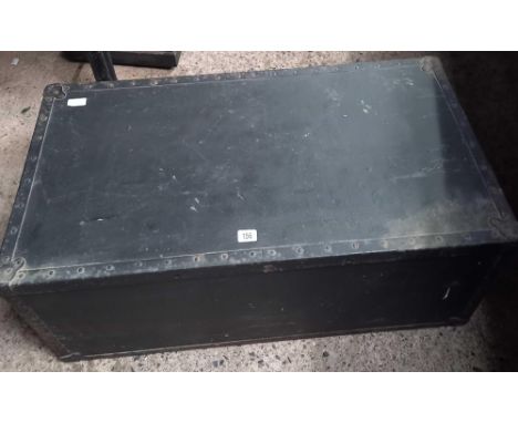 BLACK LIDDED WOODEN TRUNK