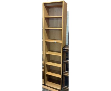 ERCOL WINDSOR NARROW OFFICE SHELVING WITH 6 ADJUSTABLE SHELVES, SUPERB CONDITION