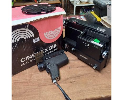 CINEREX 818 JEWEL 8mm MOVIE PROJECTOR &amp; A HALINA SUPER 8 MOVIE CAMERS