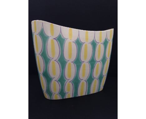 A Poole Pottery Freeform Contemporary vase decorated in the PS bamboo design, shape 342 (8 inches)