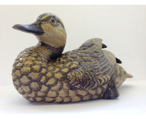 A Barbara Linley Adams Poole Pottery stoneware sculpture modelled as a Mallard.