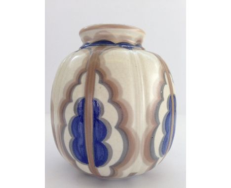 A Carter Stabler Adams Limited Poole Pottery Art Deco vase, shape 872, decorated in the RO pattern by Anne Hatchard (firing f