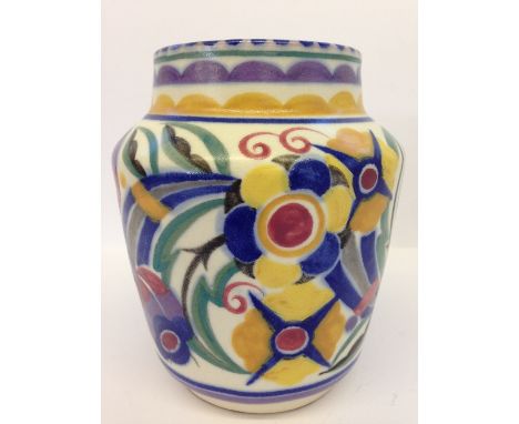 A Poole Pottery vase, shape 271, decorated in the TS pattern  by Marjory Batt (5.5").