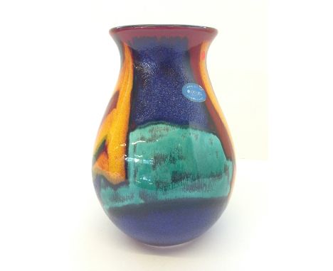 A modern Poole Pottery Living Glaze range vase, decorated in the Gemstones design (8.5").