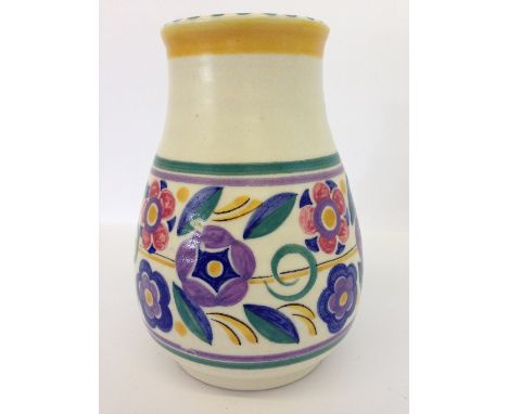 A Poole Pottery vase, shape 266, decorated in the GZ pattern by Iris Skinner (6").