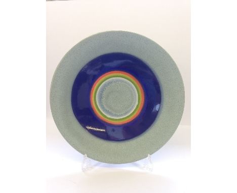 A Poole Pottery Planets charger: Mercury from a Limited Edition by Alan Clarke to mark the alignment of the planets 5.5.2000.