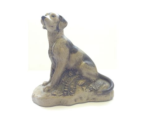 A Barbara Linley Adams Poole Pottery stoneware model of a Seated Dog.