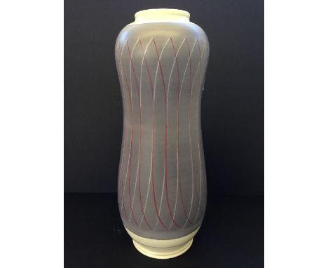A massive 1950's Poole Pottery 'Peanut' vase, shape 702, decorated in the Contemporary PRP pattern (17.5").