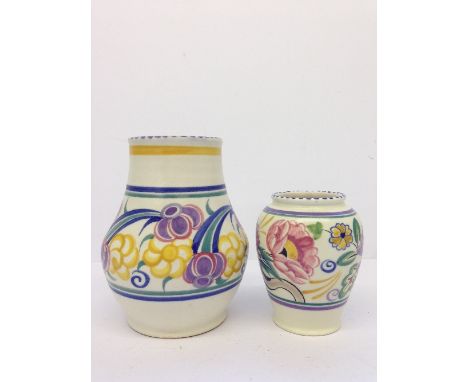 A Carter Stabler Adams Limited Poole Pottery vase, shape 267, decorated in the ZY pattern by Ethel Barratt (5.25") together w