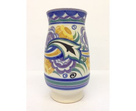 A Carter Stabler Adams Limited Poole Pottery vase, shape 967, (impressed Swastika mark), decorated in the CO pattern by Doris