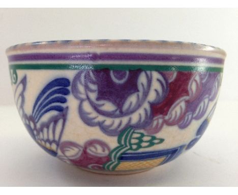A Carter Stabler Adams Limited Poole Pottery red bodied vase, decorated in the FX pattern, (small hairline to rim), (4.75" di