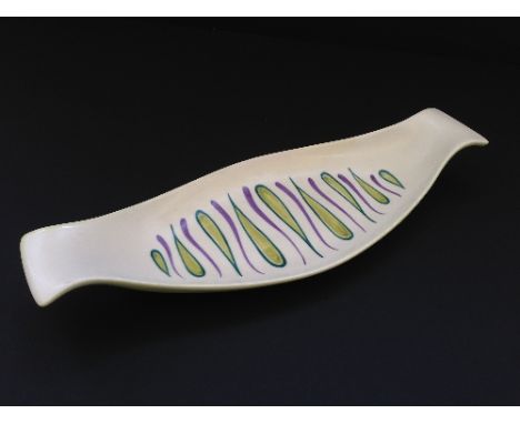 A Poole Pottery Freeform dish, decorated in the UFW pattern.