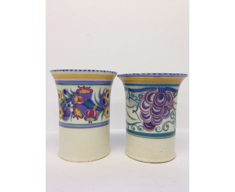 A Carter Stabler Adams Limited Poole Pottery vase, shape 199, decorated in the EE pattern by Marjory Batt together with anoth