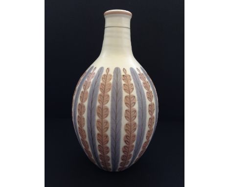 A Poole Pottery Freeform vase, shape 690, decorated in the YCB pattern (9.5").